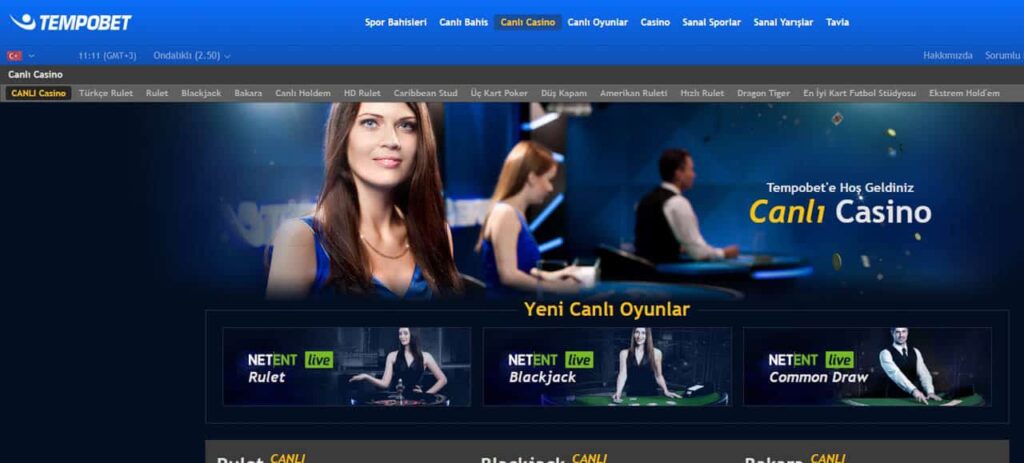 Tempobet Canlı Casino Lobileri ve Krupiyerler